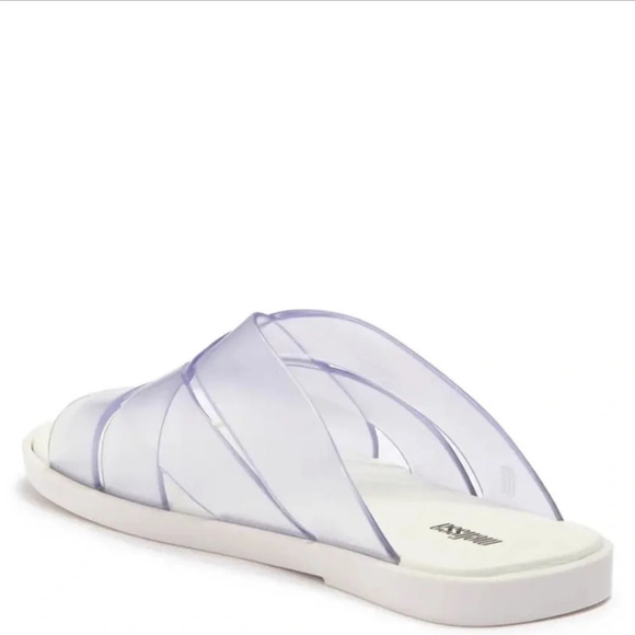 New Melissa White Clear Breeze Strappy flip flop slide on Sandal scented - Picture 2 of 12